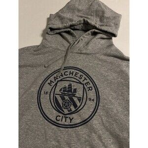 NEW Manchester City FC Soccer Hoodie Sweatshirt LARGE Premier League Futbol Gray